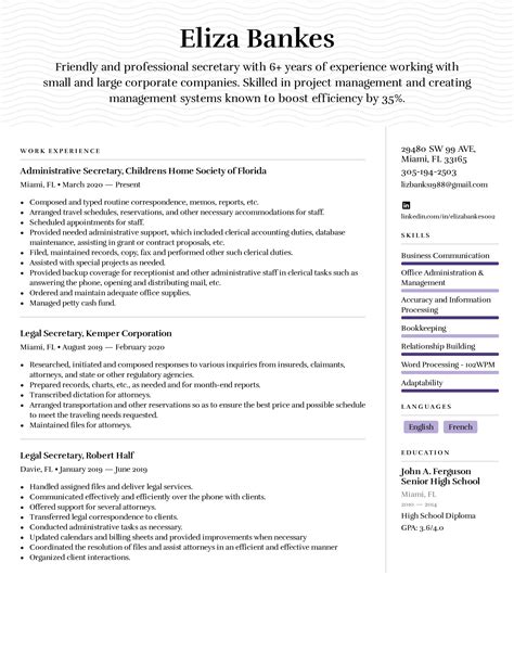 Secretary Resume Tips Image