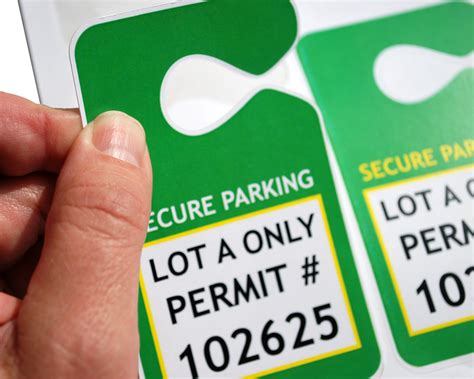 Secure Parking Permit Hang Tag Template