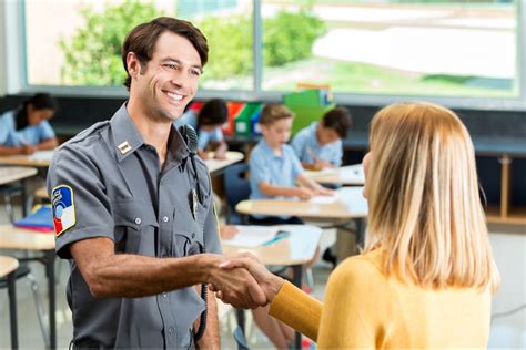 A security guard providing customer service