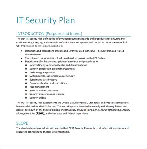 Security Plan Template 4