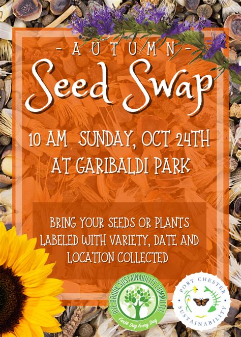 A seed swap event where individuals can trade seeds and gardening supplies