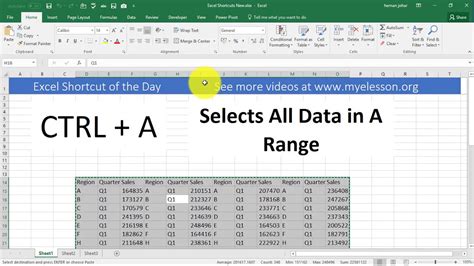 Excel Select All Sheets Shortcut