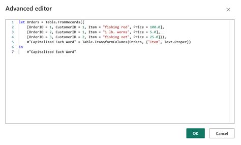 Select Cells Using Power Query in Excel