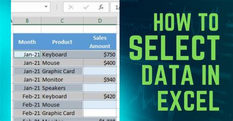 Selecting data in Excel