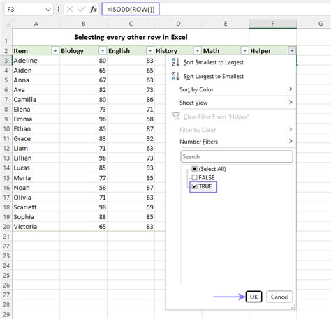 Select every Nth row filter tip