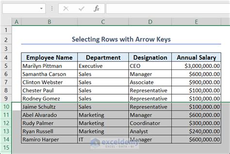 Selecting rows using the FILTER function