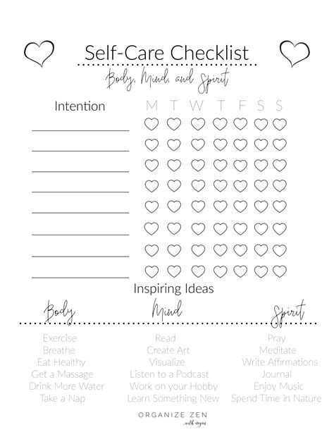 Self-Care Worksheet