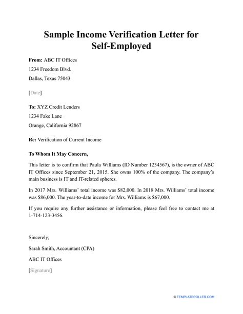 Self-Employment Income Verification