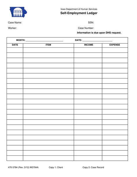 self employment ledger template 10