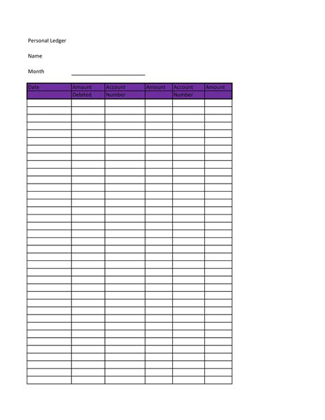 Self Employment Ledger Template with Tax Columns