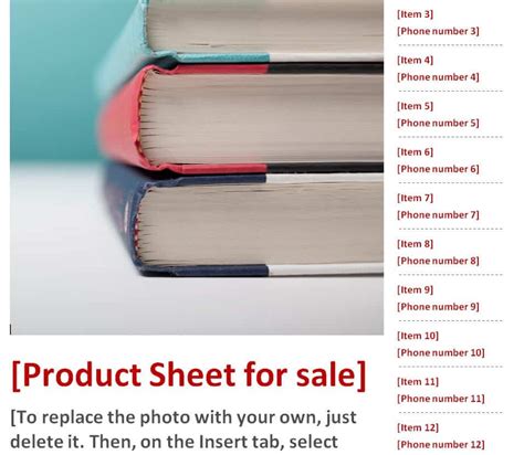 Sales Sheet Template Word