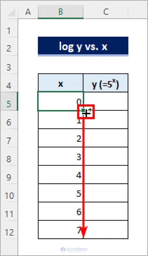 Creating semi log plot in Excel