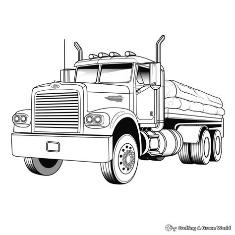 Semi truck coloring page for 2nd grade