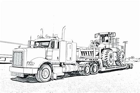 Semi-truck on ramp coloring page