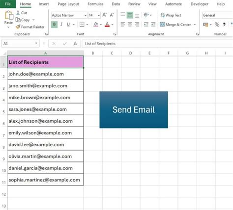 Sending Email Using VBA Example