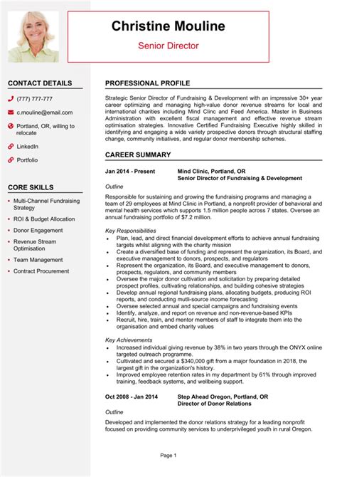 Senior Director Resume Template