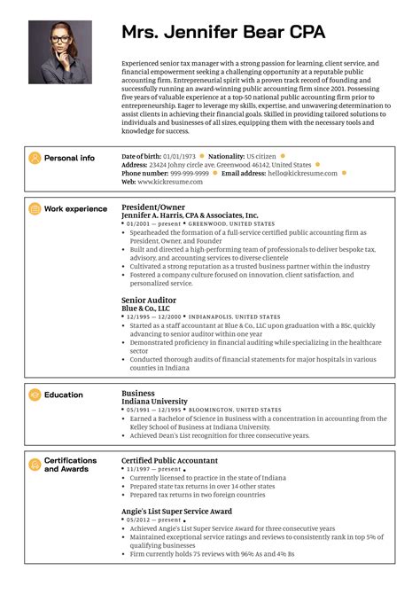 Senior Manager Resume Template Example 5