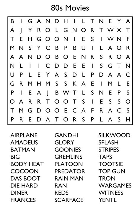 Senior Puzzles Word Search