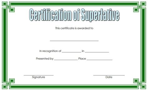 Senior Superlative Certificate Ideas