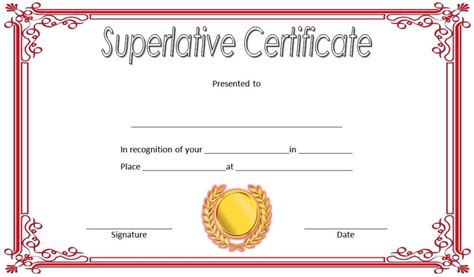 Senior Superlative Certificate Template Design