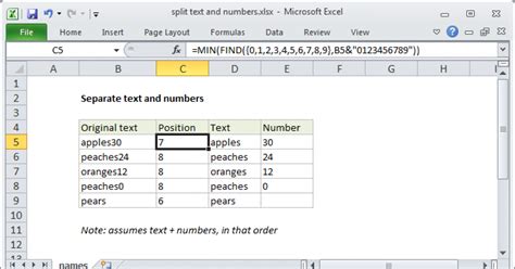 Separate Numbers and Text in Excel Image 7