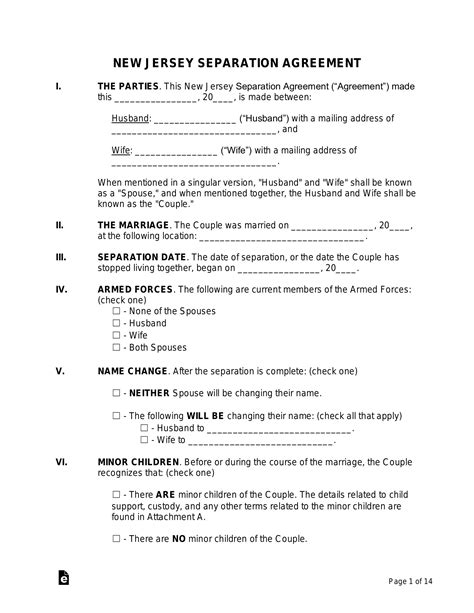 Separation Agreement Template 4