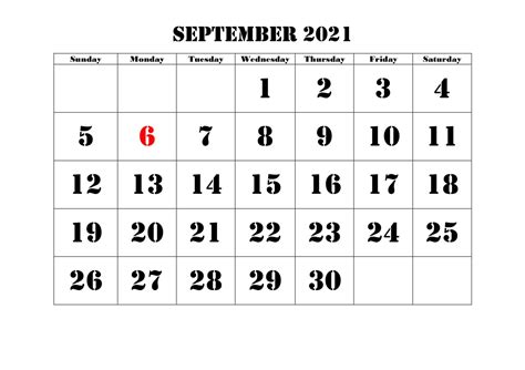 September Printable