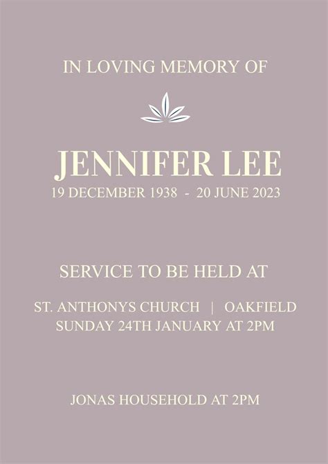 Serenity memorial service design