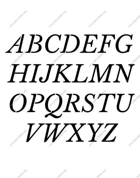 Serif Stencil Letters