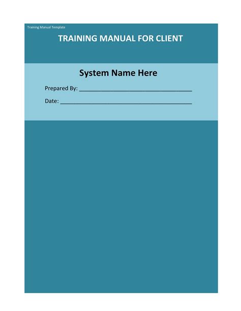 Server training manual template example