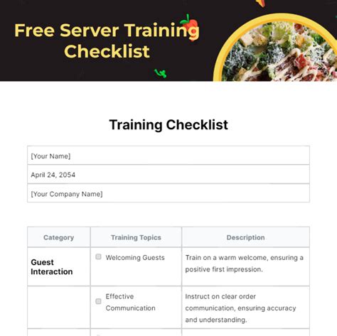 Server training template