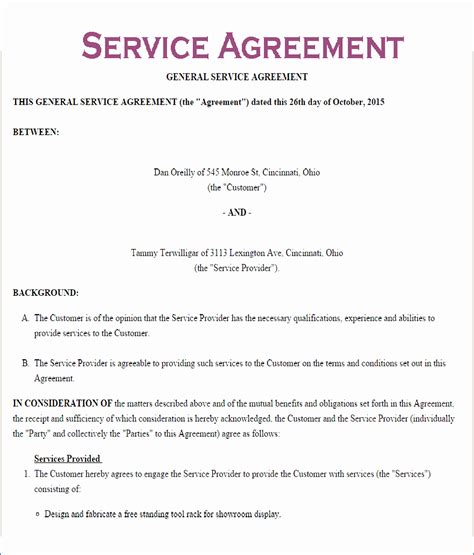 Service Agreement Template Word