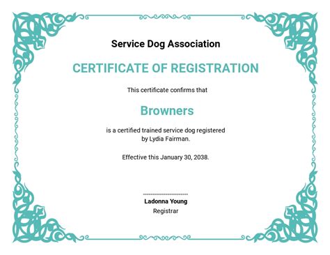 Service Animal Certification Template Made Easy