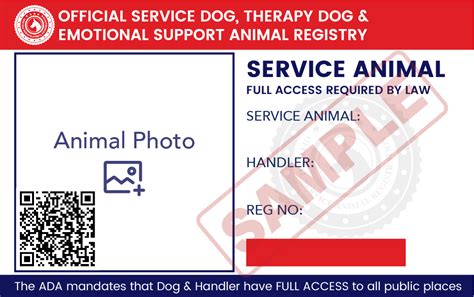 Service Animal Registry Template