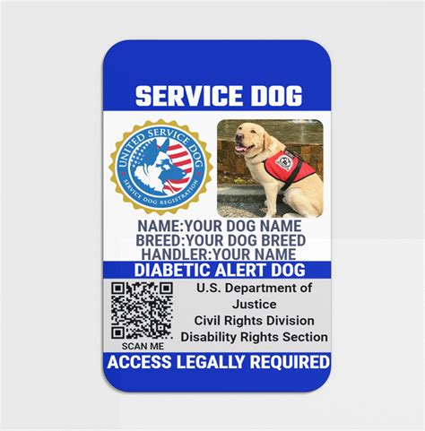 service dog card template