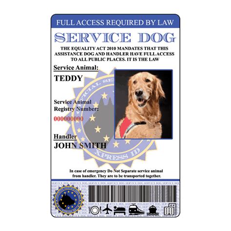 Service Dog ID Badge Template