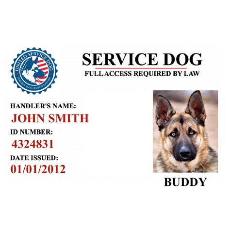 Service Dog ID Card Template 10