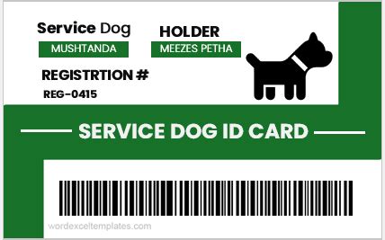 Service Dog ID Card Template 4