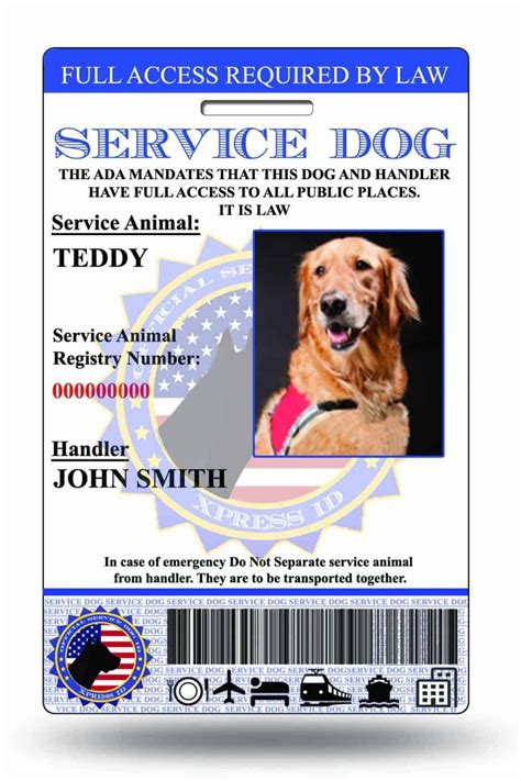 Service Dog ID Card Template 7