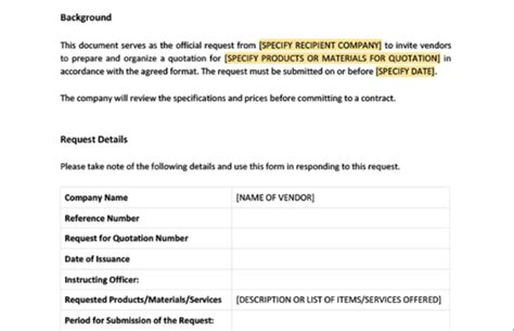 Services Procurement RFQ Example