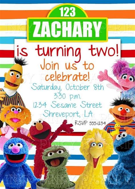 Sesame Street Gang Invitation