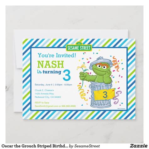 Oscar the Grouch Invitation