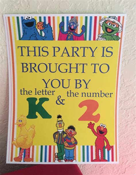 Sesame Street Party Sign