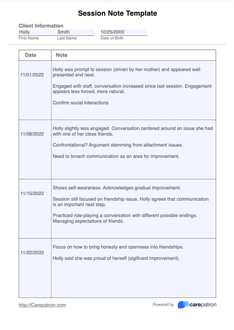 RBT Session Notes Template Designs