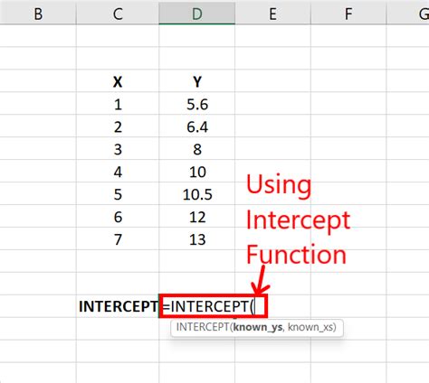 Set Y Intercept to 0 in Excel