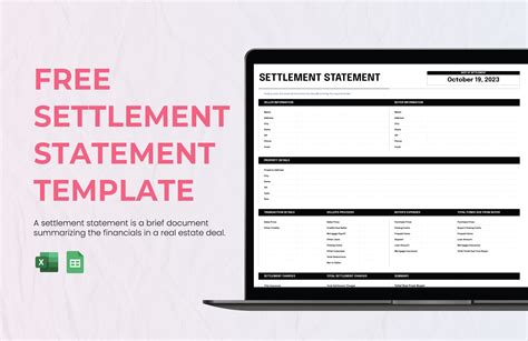 Settlement Statement Template Excel