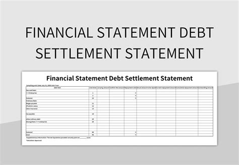 How to Use Settlement Statement Template Excel