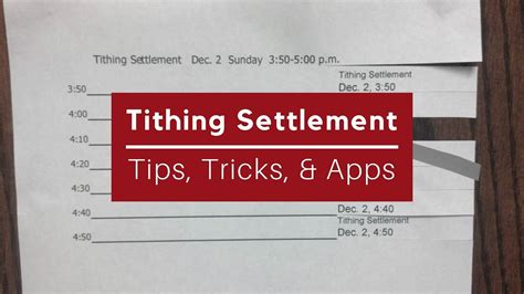 Description of Settlement Tips