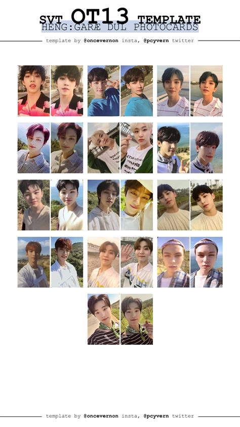 Seventeen Photocard Template Inspiration 2