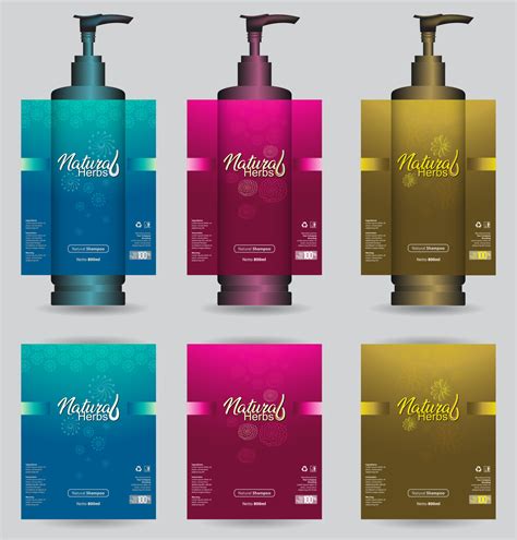 Shampoo label design example 1